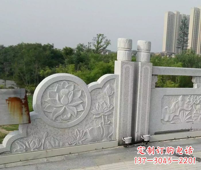 广东汉白玉石雕栏板