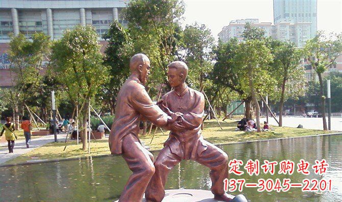 广东太极拳铜雕精美工艺品