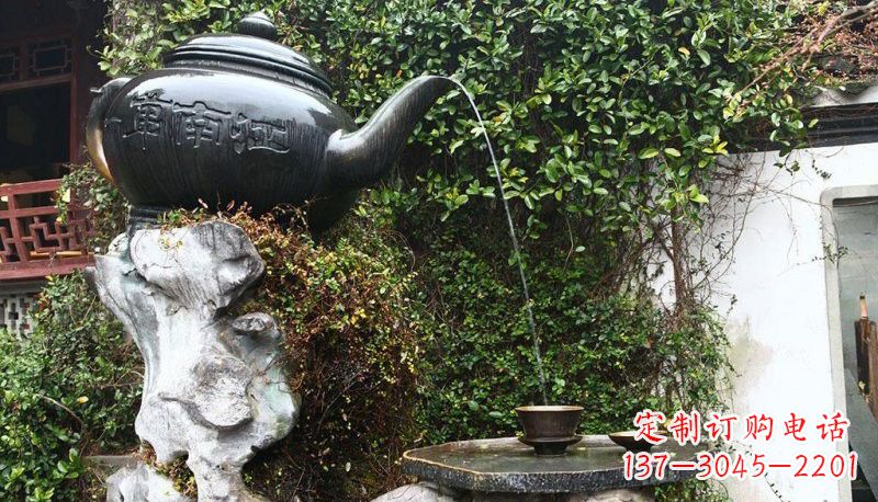 广东公园流水茶壶铜雕222