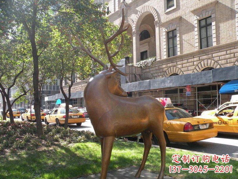 广东公园梅花鹿景观铜雕