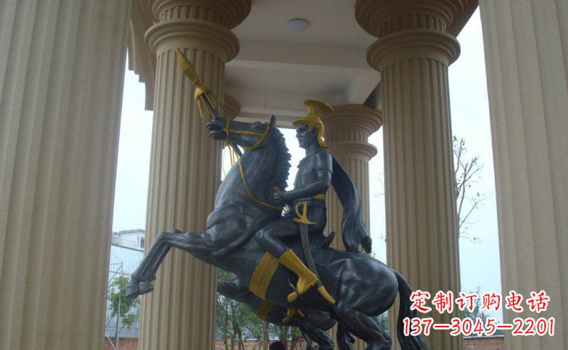 广东公园骑马的罗马士兵人物铜雕