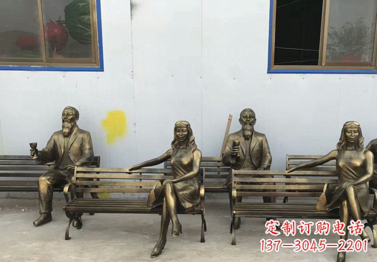 广东唯美女性铜雕美女长椅