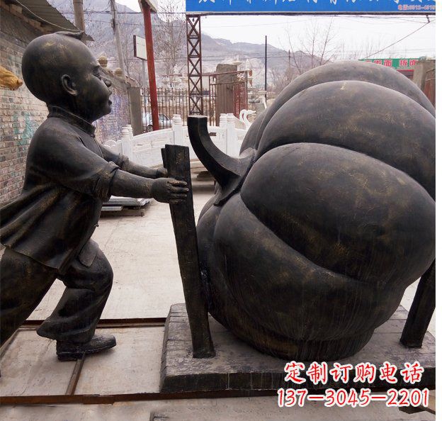 广东精致男孩铜雕