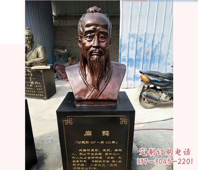 广东铸造古代名医扁鹊胸像，展现生命的传承之美