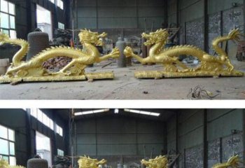 广东古典传统双龙戏珠铜雕塑