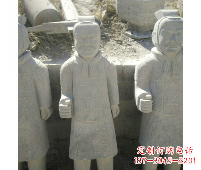 广东古代人物秦兵马俑石雕