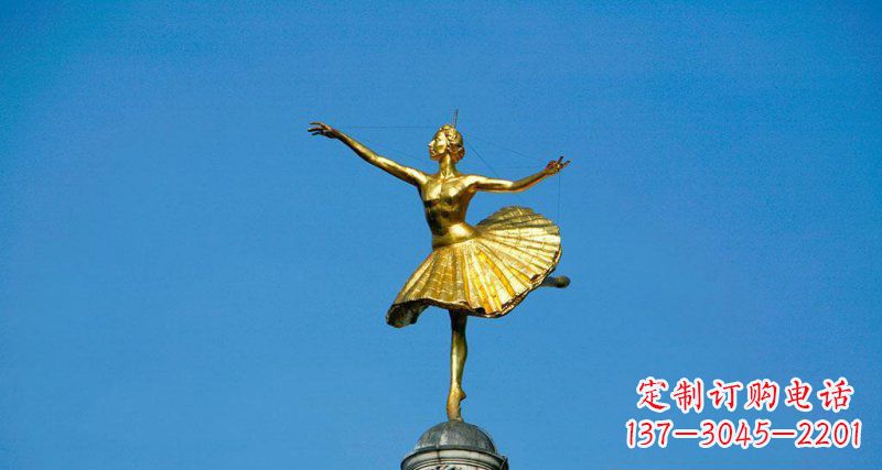 广东精美手工跳芭蕾舞的西方女人铜雕