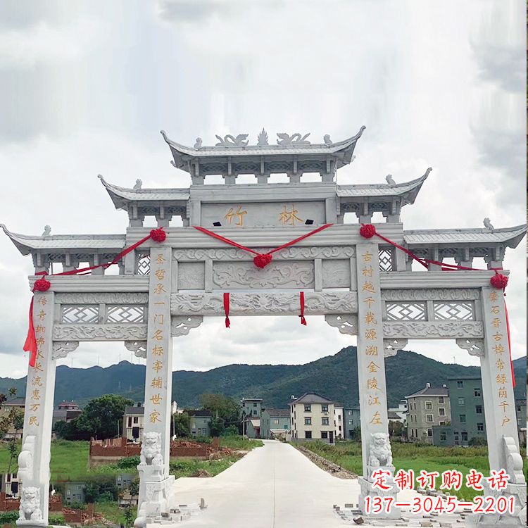 广东花岗岩三门石牌坊