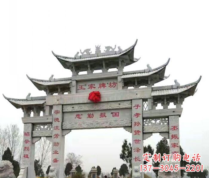 广东引领典雅风范的牌楼石雕