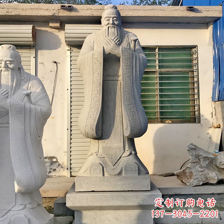 广东用砂岩浮雕铸造大师级精美孔子雕塑