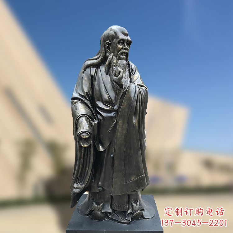 广东精美老子雕像，体现哲学思考之美