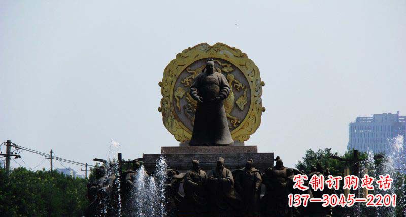 广东李世民古代名人铜雕