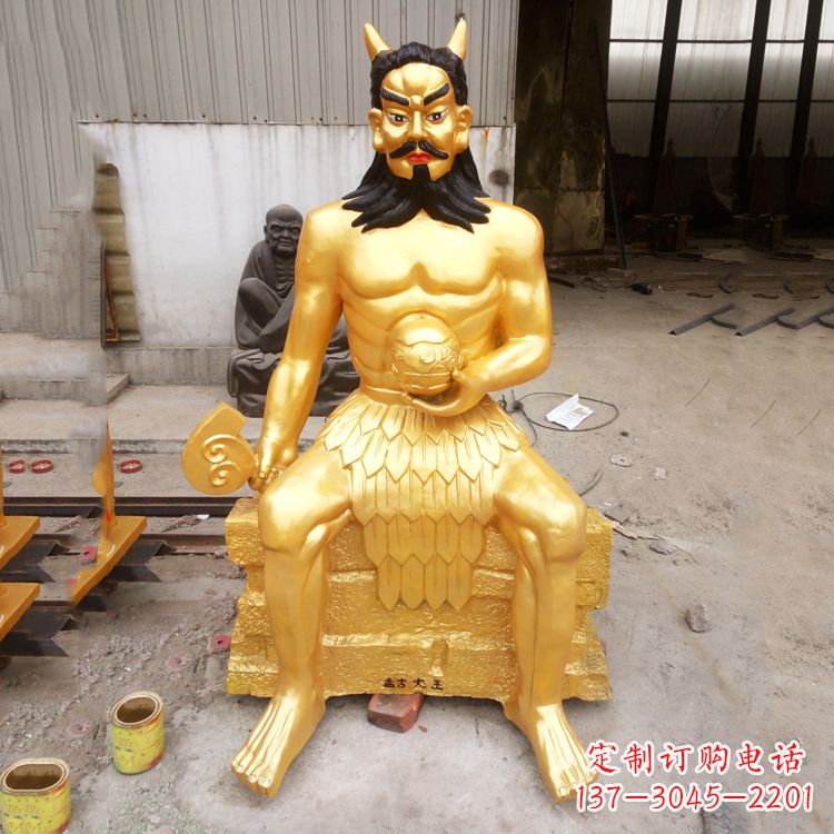 广东神话雕塑——鎏金神农氏炎帝神像