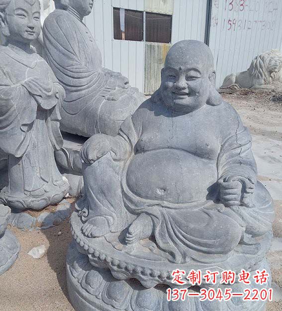 广东青石仿古弥勒佛雕塑