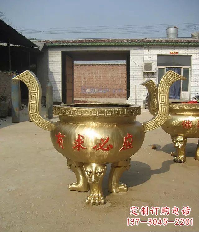 广东三足香炉铜雕，装点你的寺庙