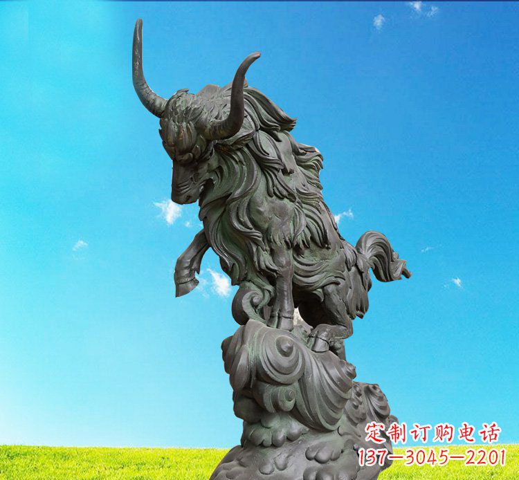 广东中领雕塑神牛踏波铜雕