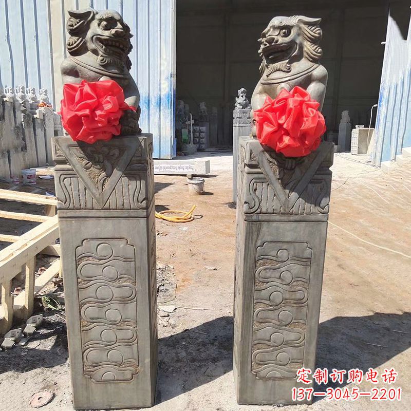 广东石狮子栓马桩