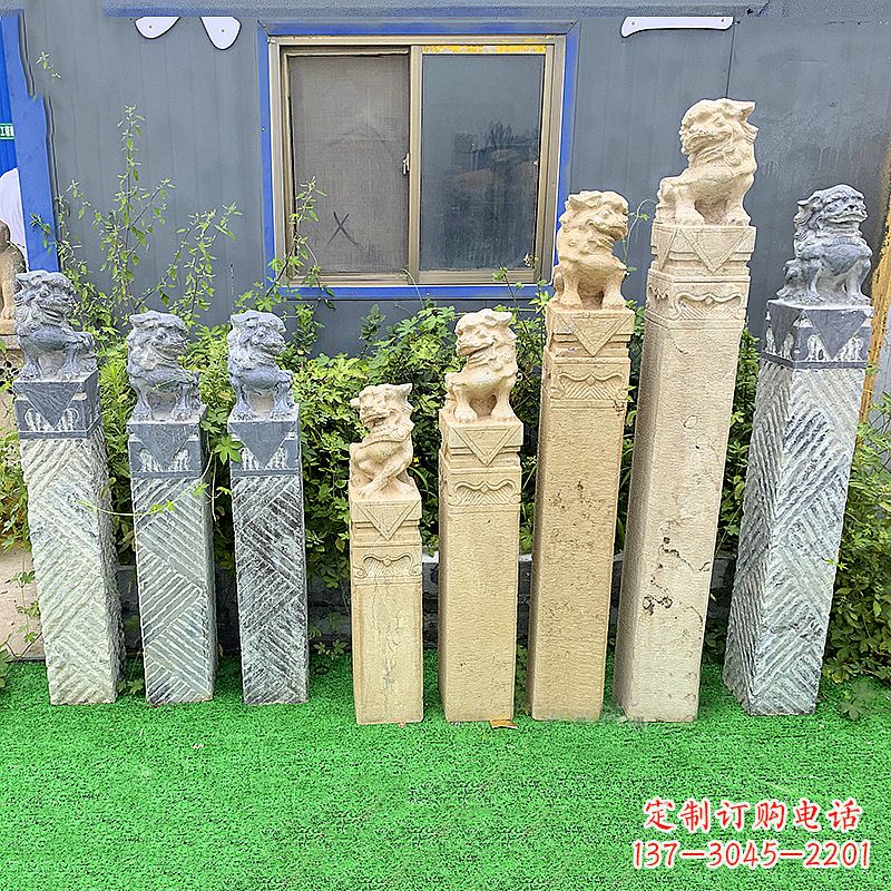 广东拴马桩狮子
