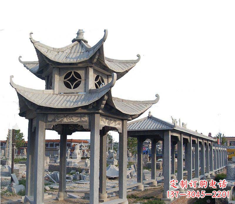 广东双层仿古凉亭石雕