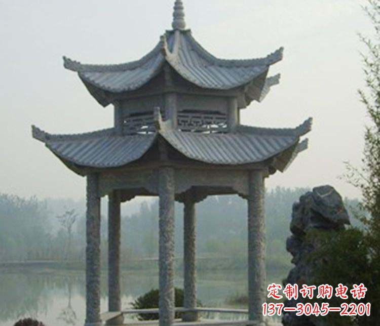 广东双层仿古凉亭石雕_2