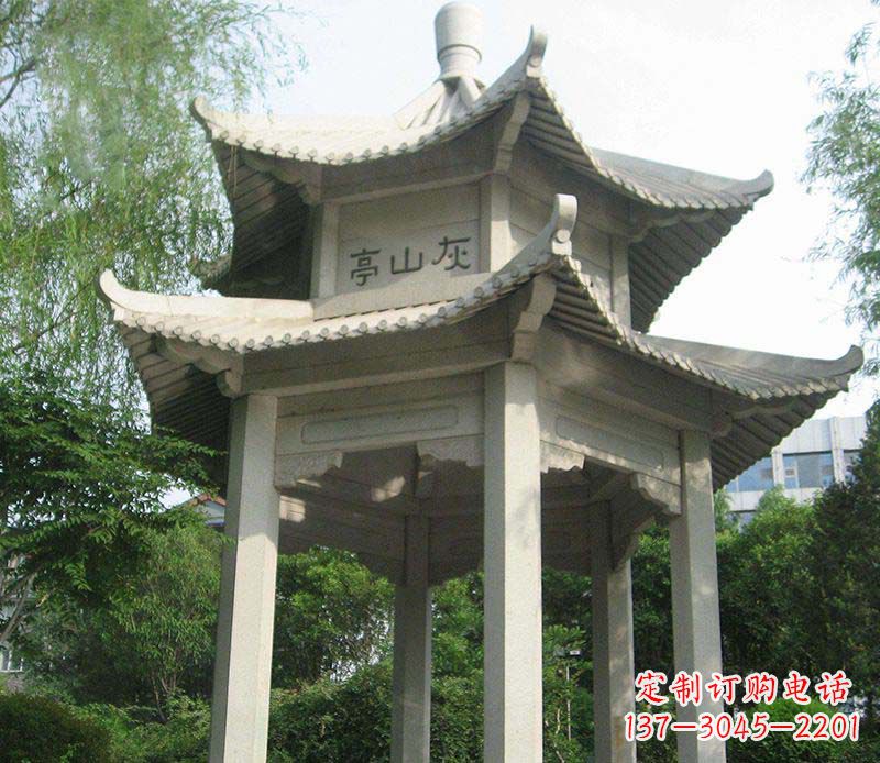 广东双层石凉亭石雕