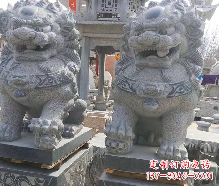 广东寺庙景观仿古石狮子 (3)