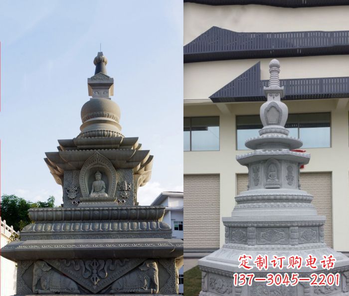广东寺庙景观舍利塔石雕 (3)