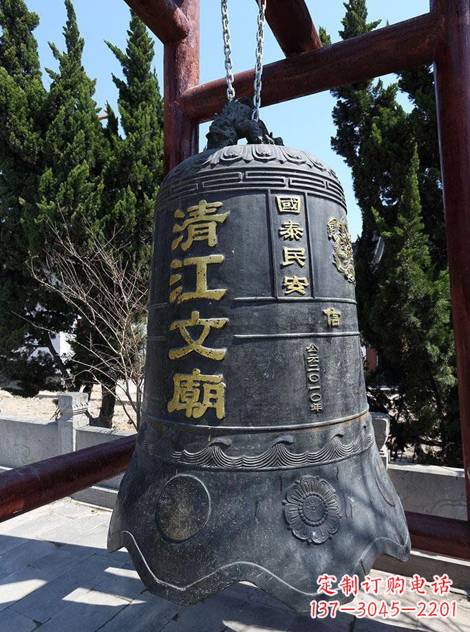 广东寺庙铜钟雕塑 (5)