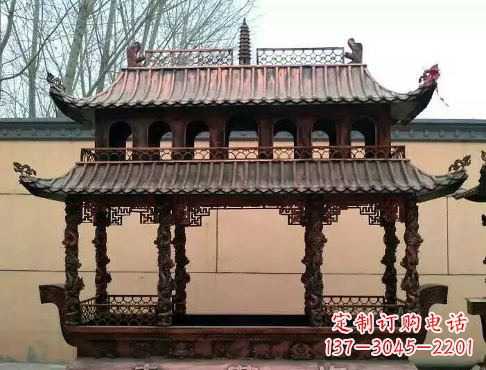 广东寺庙香炉铜雕 (3)