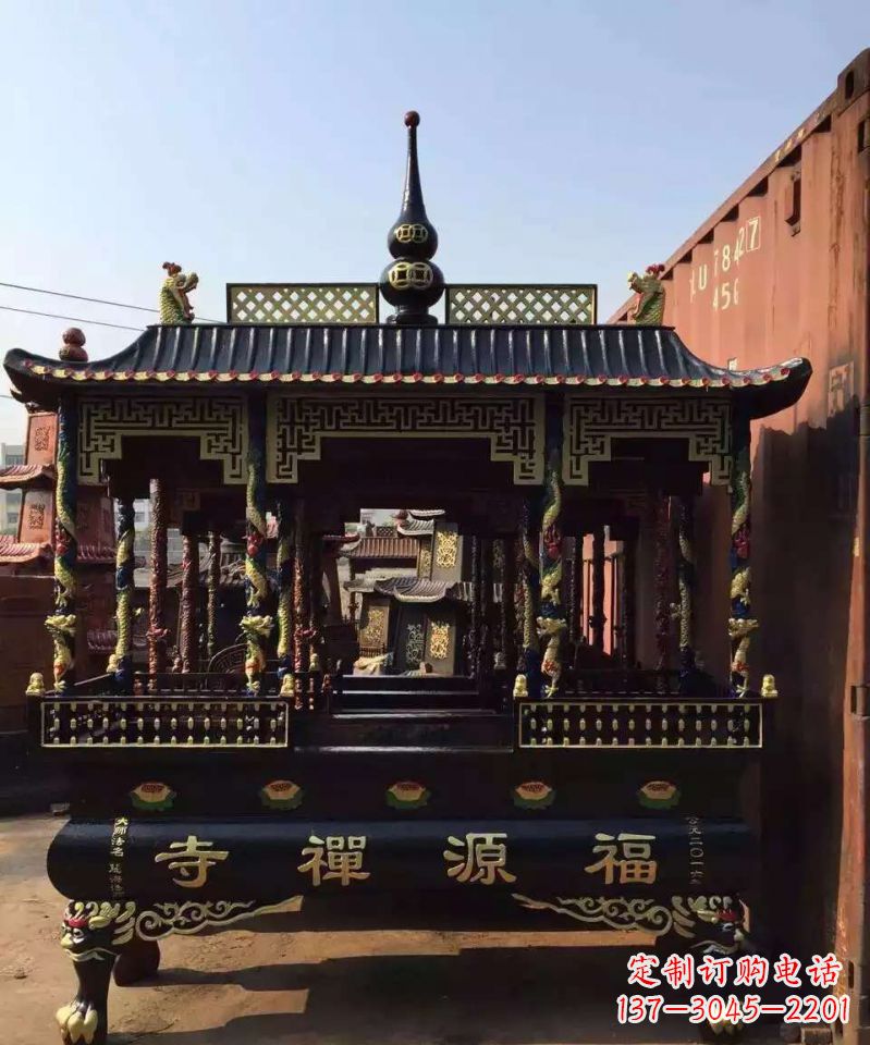 广东寺庙香炉铜雕 (2)