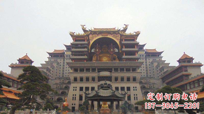 广东寺庙圆香炉铜雕