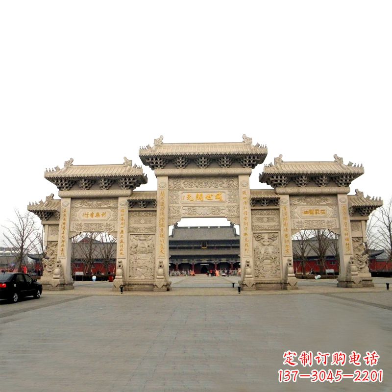 广东寺院景区石雕牌坊