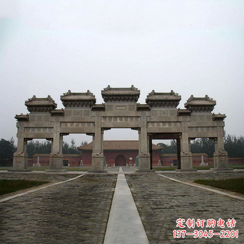 广东寺院五门石牌楼