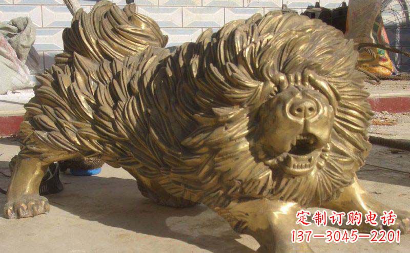 广东松狮犬动物铜雕