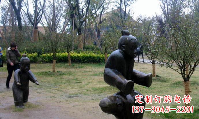 广东跳山羊公园人物铜雕