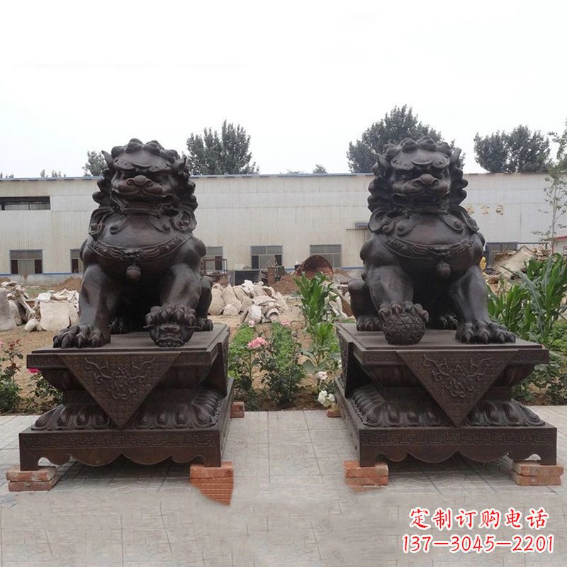 广东铜雕北京狮子