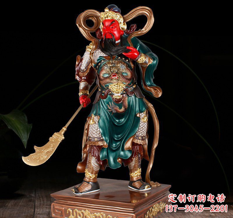 广东铜雕彩绘关公