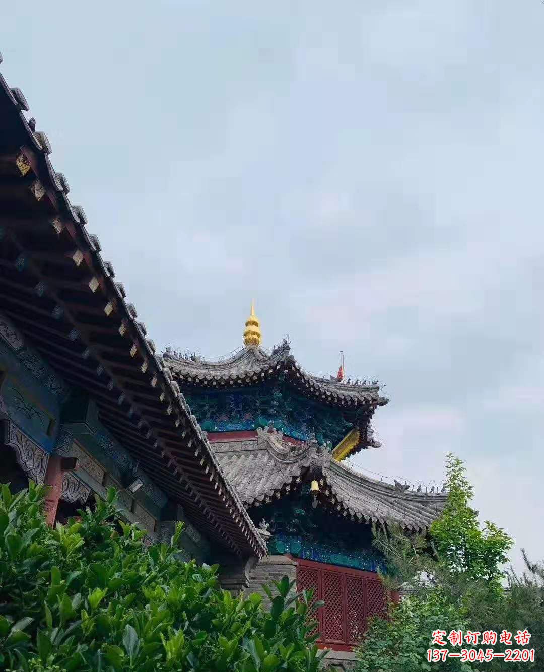 广东铜雕葫芦塔顶寺庙摆件 