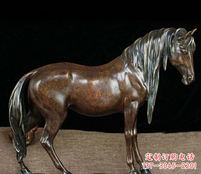 广东铜雕马公园动物摆件