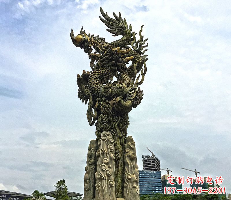 广东铜雕盘龙柱