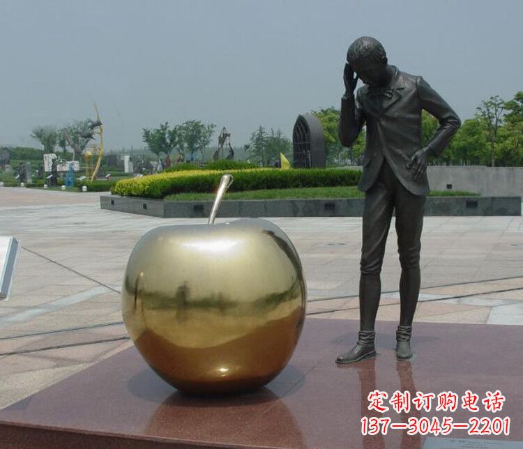 广东铜雕西方人物和苹果