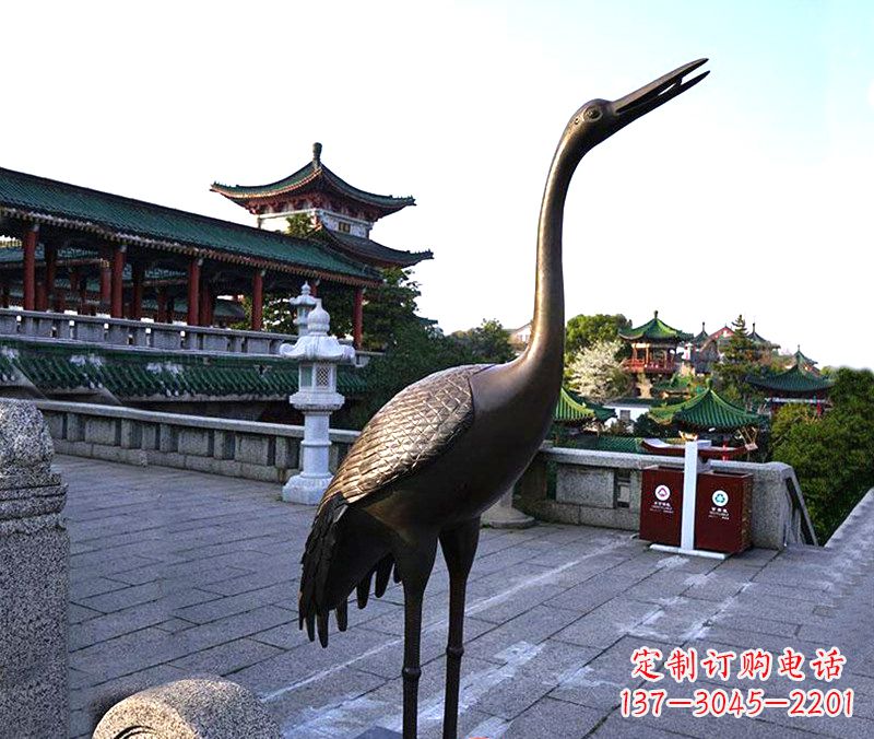 广东铜雕仙鹤雕塑
