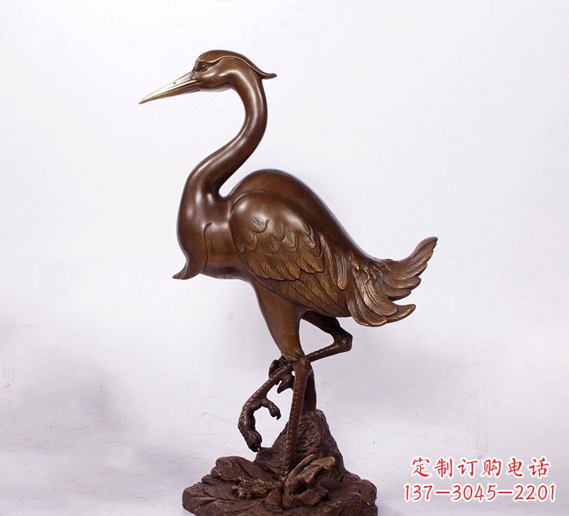 广东铜雕仙鹤动物雕塑