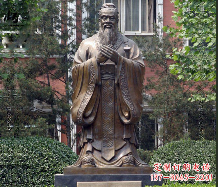 广东铜雕学校孔子圣人雕塑摆件 (2)