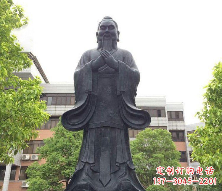 广东铜雕学校孔子圣人雕塑摆件