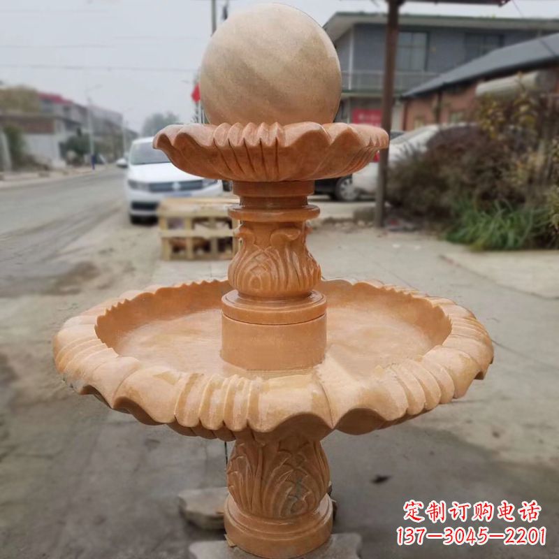 广东晚霞红风水球