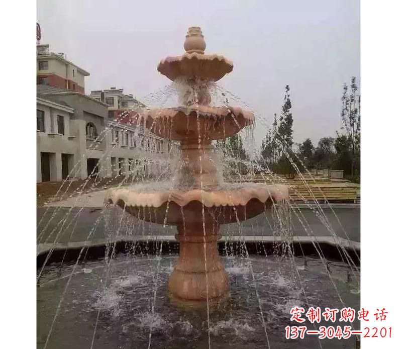 广东晚霞红喷泉雕塑