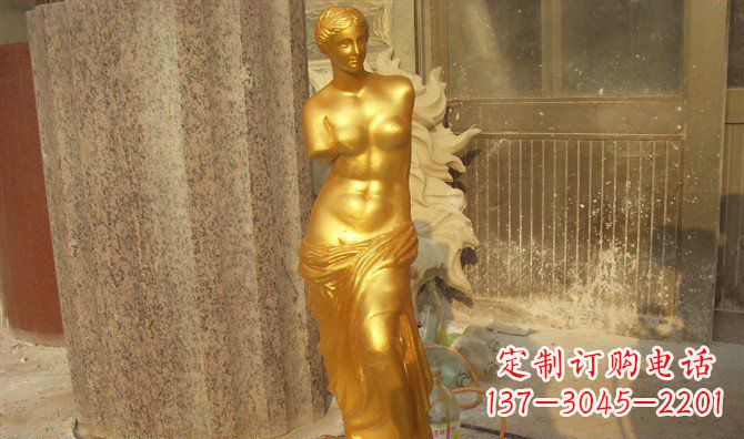 广东维纳斯玻璃钢仿铜西方人物雕塑 (2)