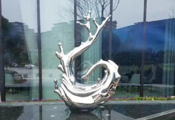 广东企业不锈钢海浪抽象雕塑