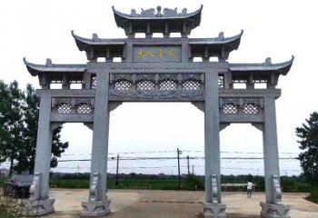 广东青石仿古农村牌坊雕塑
